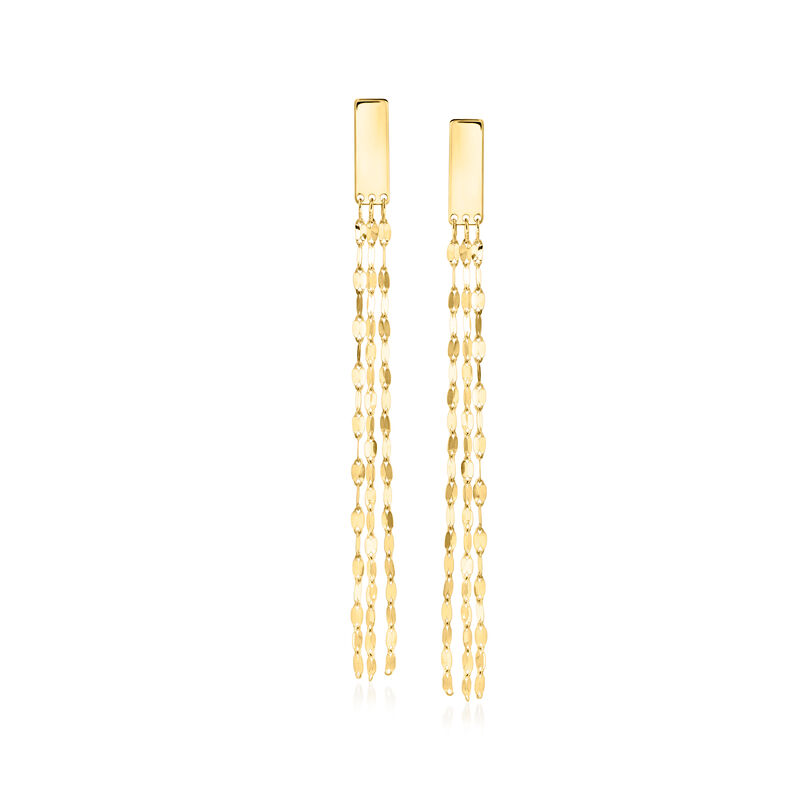Italian 14kt Yellow Gold Lumachina-Chain Drop Earrings  image number 0