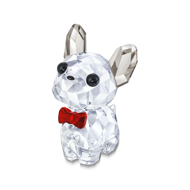 Swarovski Crystal &quot;Puppy Bruno the French Bulldog&quot; Clear and Red Crystal Figurine image number 0