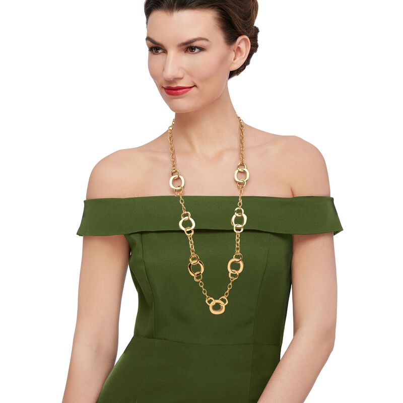 Italian Andiamo 14kt Yellow Gold Mixed Link Necklace image number 1
