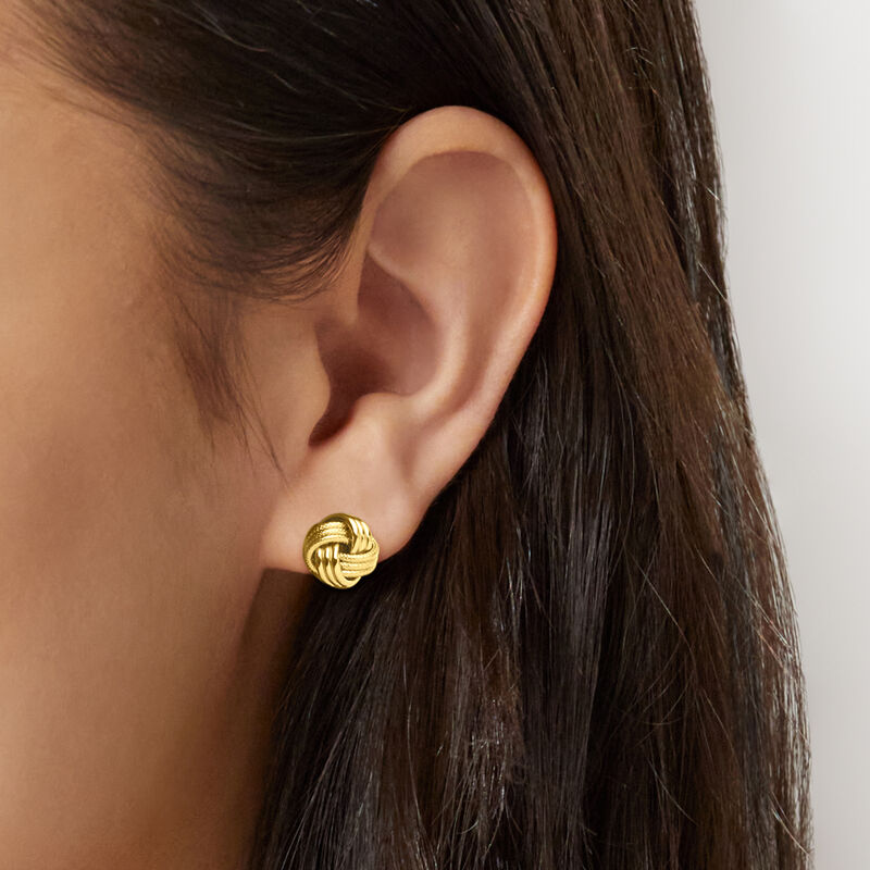Italian 10kt Yellow Gold Love Knot Earrings image number 1