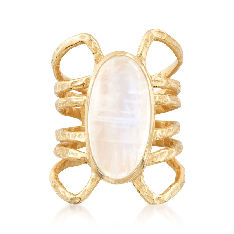 Multi-Row Moonstone Ring in 18kt Yellow Gold Over Sterling Silver image number 0