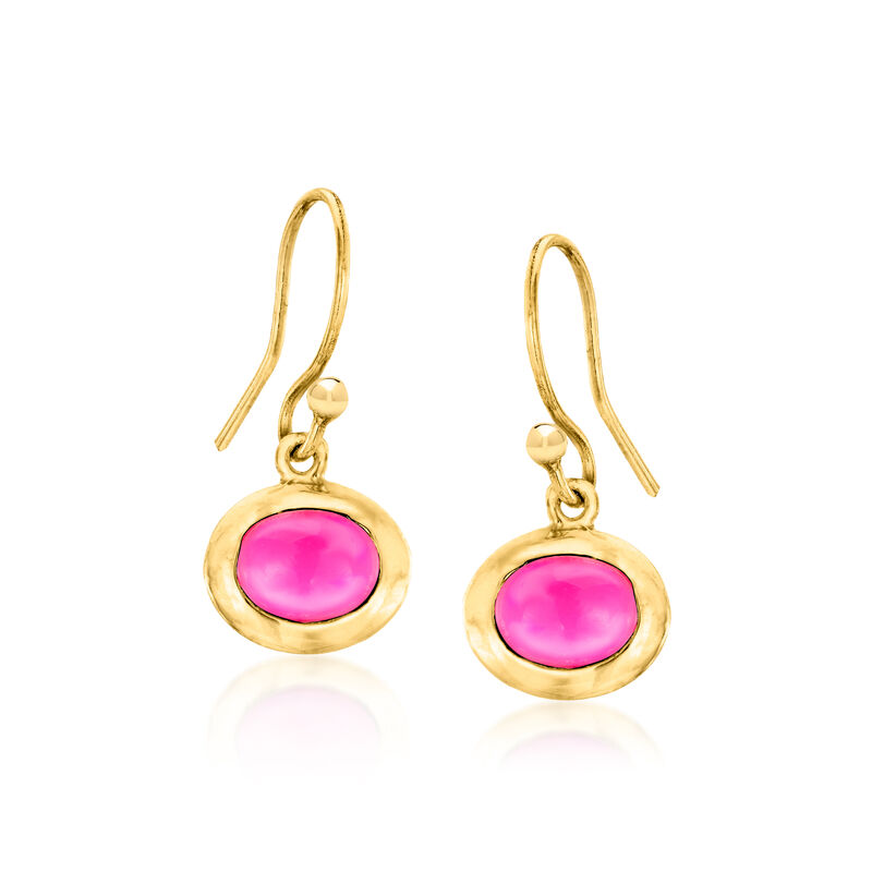 Turquoise, 6x8mm Cultured Pearl and 2.00 ct. t.w. Pink Chalcedony Jewelry Set: Three Pairs of Drop Earrings in 18kt Gold Over Sterling  image number 3