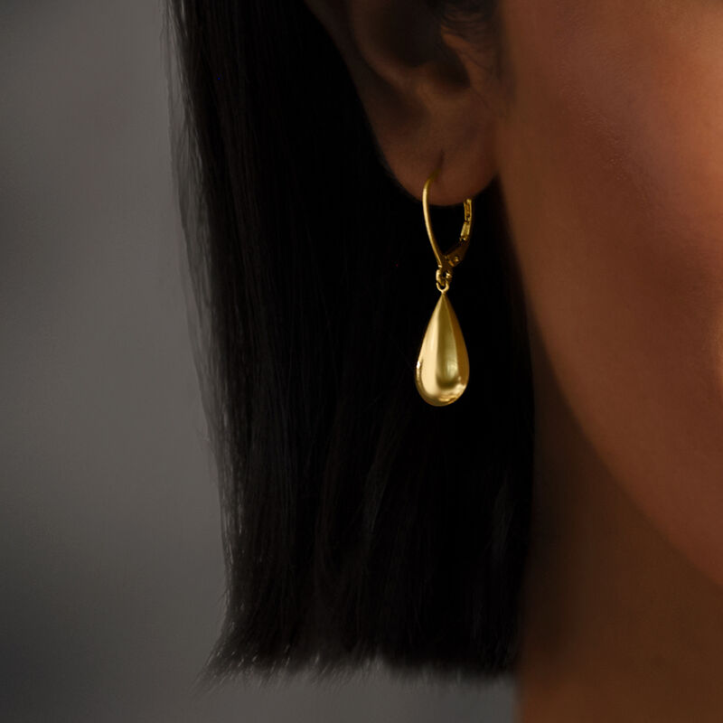 18kt Yellow Gold Teardrop Earrings image number 6