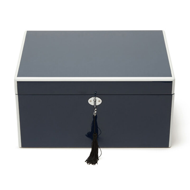 Brouk & Co. &quot;Laurel&quot; Navy Wooden Jewelry Box image number 4