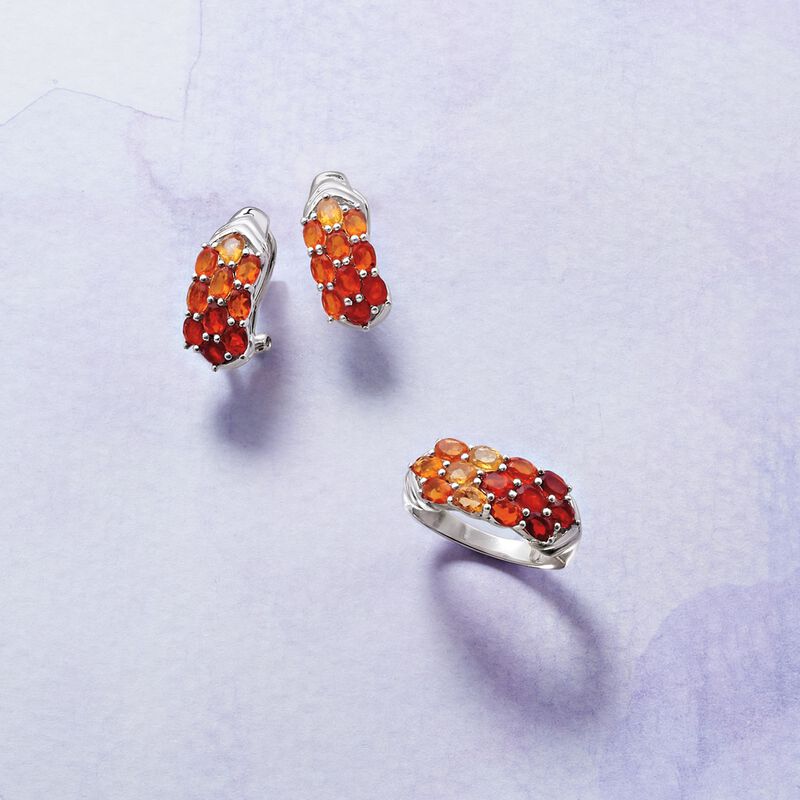 Fire Opal Ombre Ring in Sterling Silver image number 5