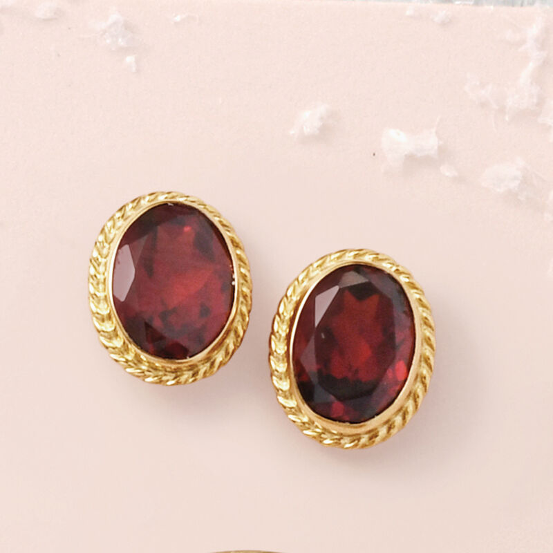 1.40 ct. t.w. Garnet Earrings in 14kt Yellow Gold image number 2