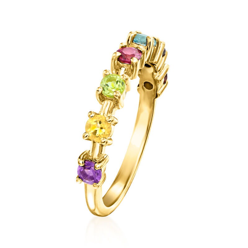 .70 ct. t.w. Multi-Gemstone Ring in 18kt Gold Over Sterling image number 2