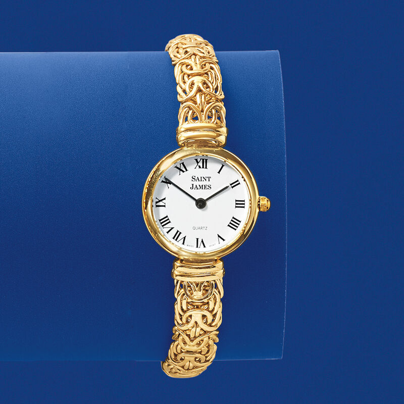 Saint James Women's 22mm 14kt Yellow Gold Byzantine Watch image number 5