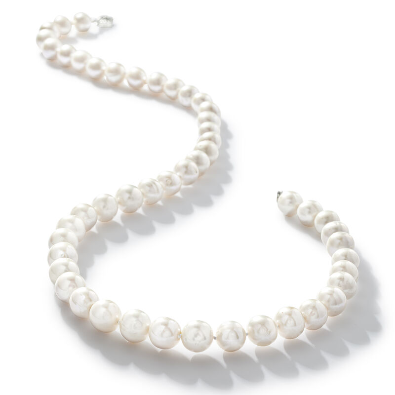 8-9mm Cultured Pearl Necklace with Sterling Silver image number 3