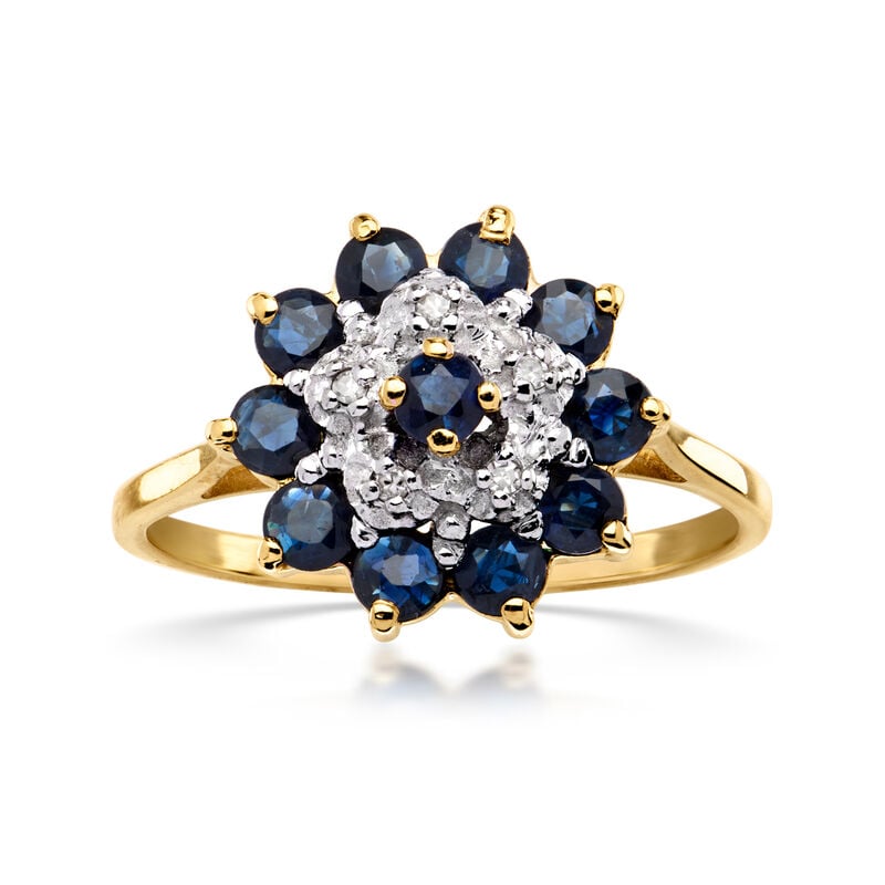 C. 1990 Vintage 1.10 ct. t.w. Sapphire Ring with Diamonds in 14kt Yellow Gold. Size 6 image number 0