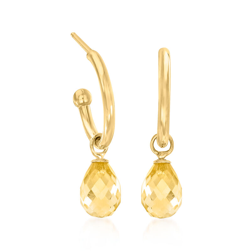 Interchangeable Jewelry Set: 8.00ct. t.w. Multi-Gemstone C-Hoop Drop Earrings in 14kt Yellow Gold image number 4