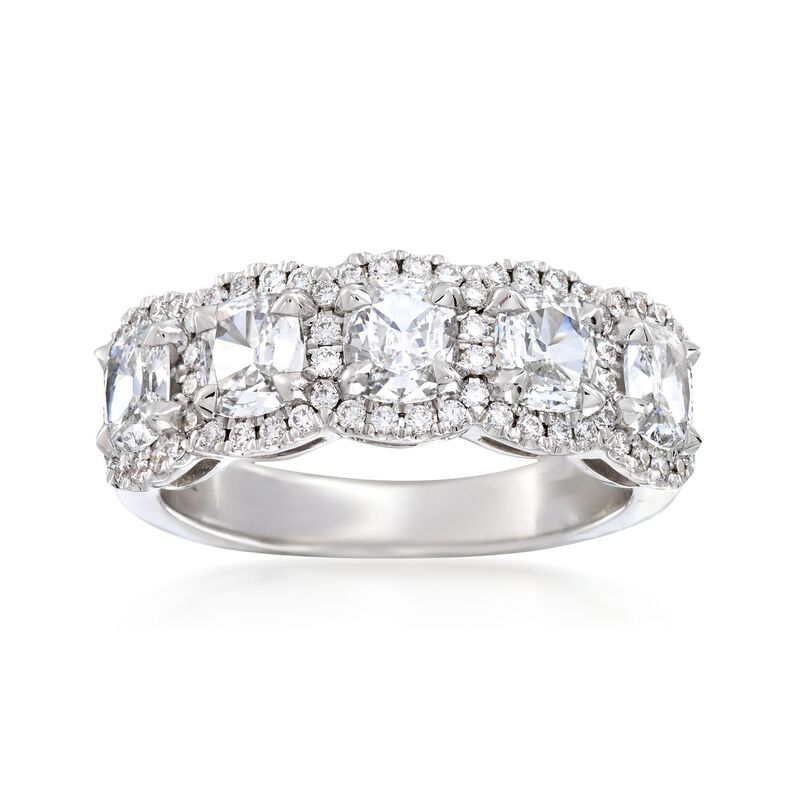 Henri Daussi 1.60 ct. t.w. Five-Stone Diamond Ring in 18kt White Gold image number 0
