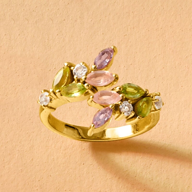 1.40 ct. t.w. Multi-Gemstone Ring in 18kt Gold Over Sterling image number 3