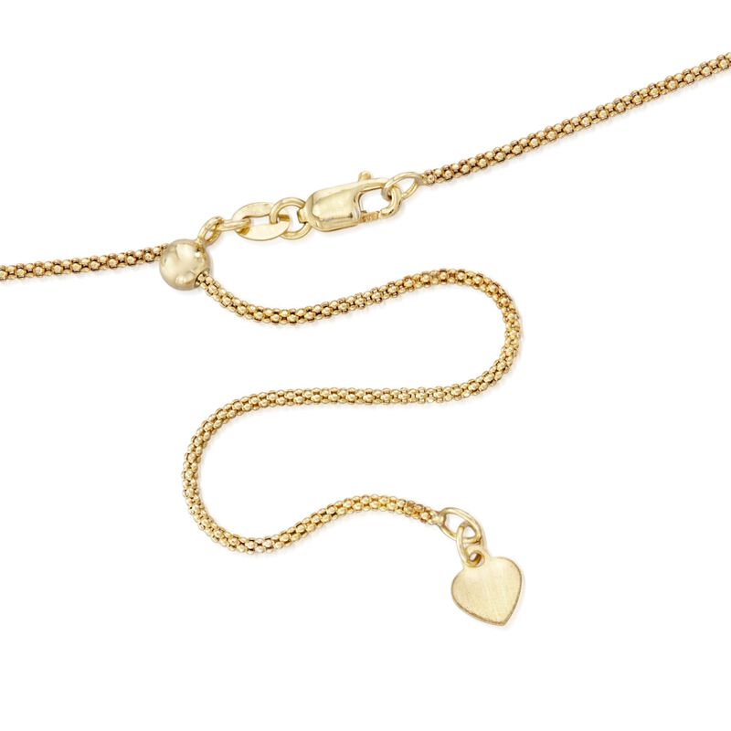 1mm 14kt Yellow Gold Adjustable Popcorn-Chain Necklace image number 2