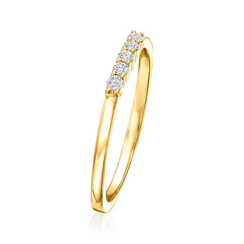 .10 ct. t.w. Lab-Grown Diamond Five-Stone Ring in 14kt Yellow Gold image number 2