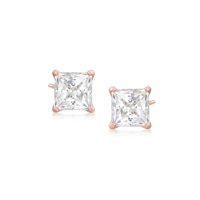 Swarovski Crystal &quot;Attract&quot; Stud Earrings in Rose Gold-Plated Metal. Std image number 0
