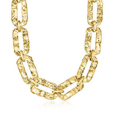 Italian 18kt Gold Over Sterling Large Oval-Link Necklace