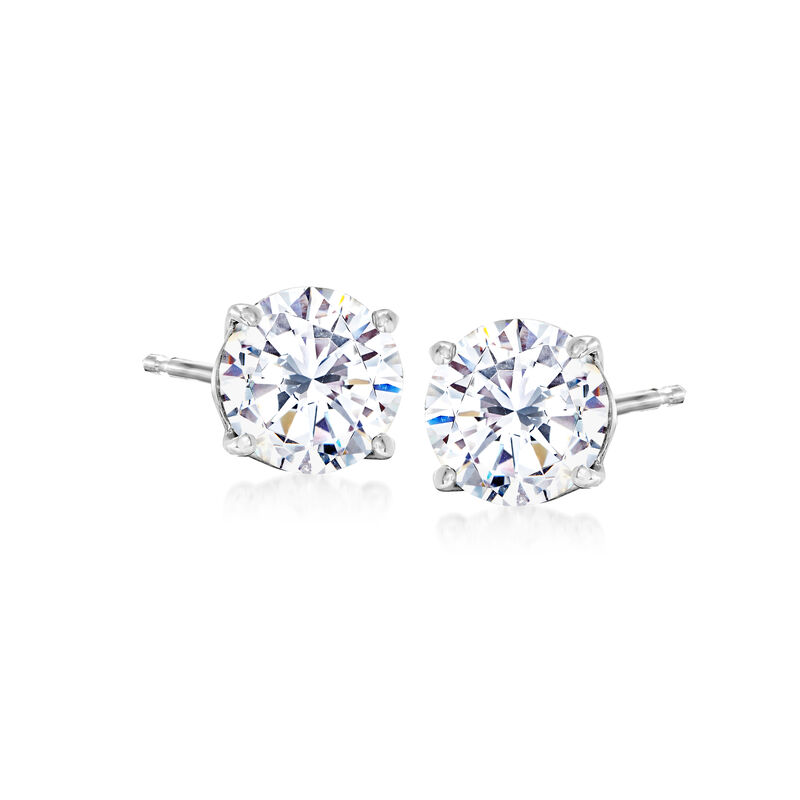2.00 ct. t.w. CZ Stud Earrings in 14kt White Gold image number 0