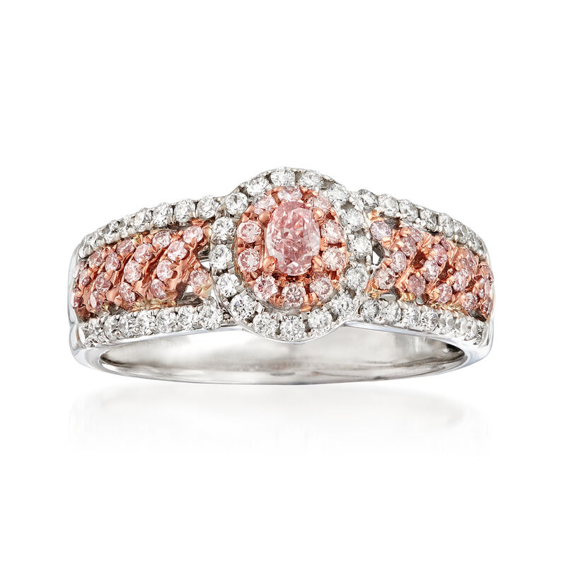.71 ct. t.w. Pink and White Diamond Ring in 18kt Two-Tone Gold image number 0