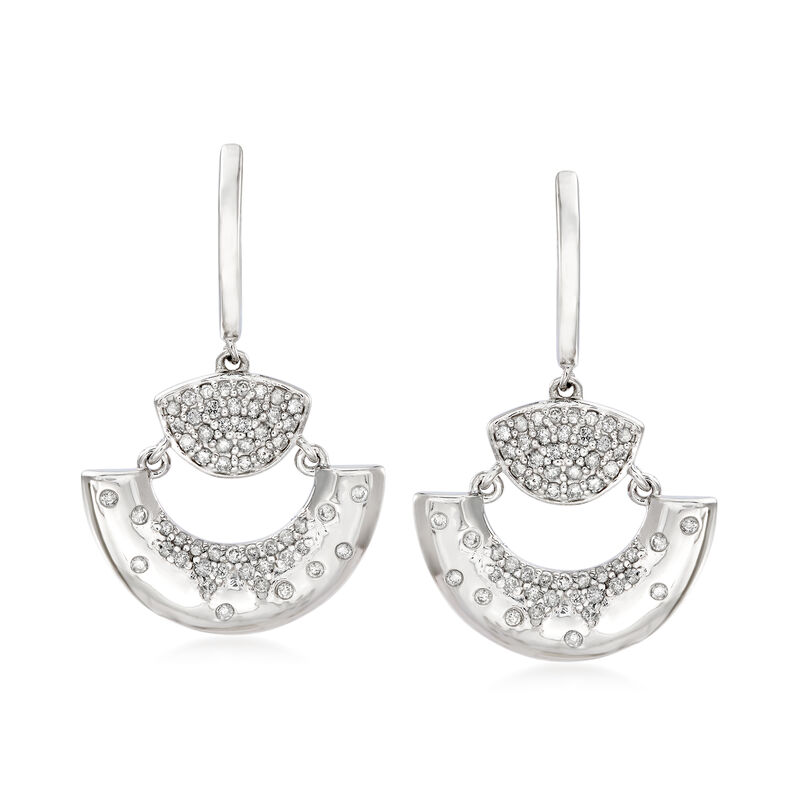 .65 ct. t.w. Diamond Fan Drop Earrings in Sterling Silver image number 0