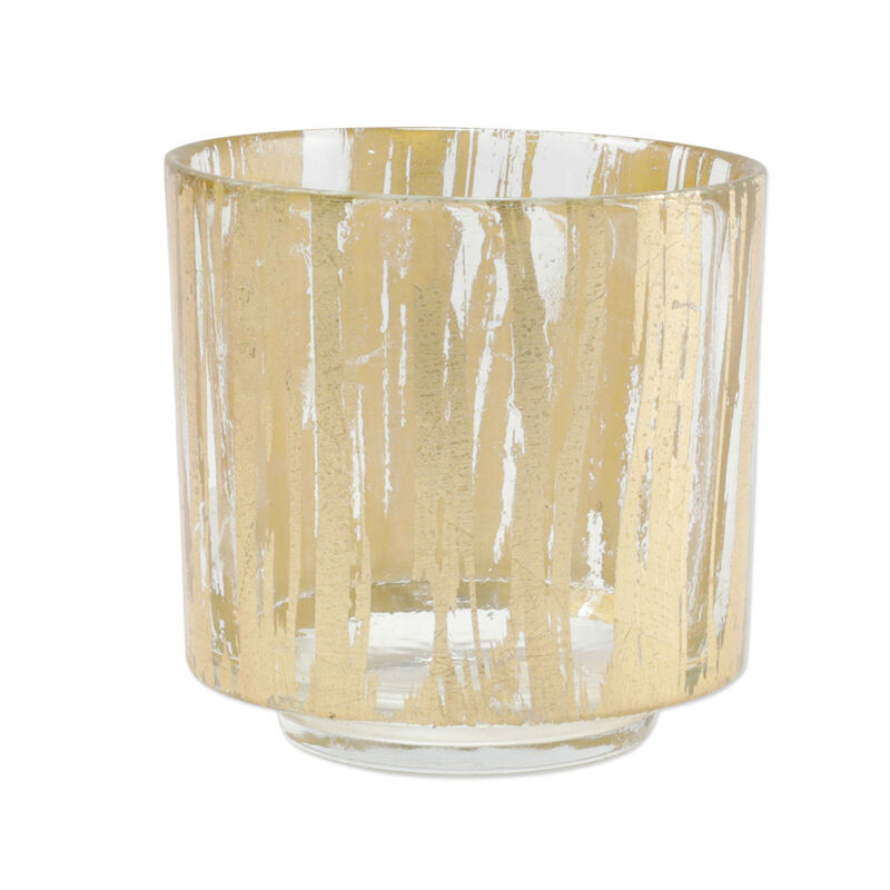 Vietri "Rufolo" Gold Brushstroke Glass Candle Votive image number 0