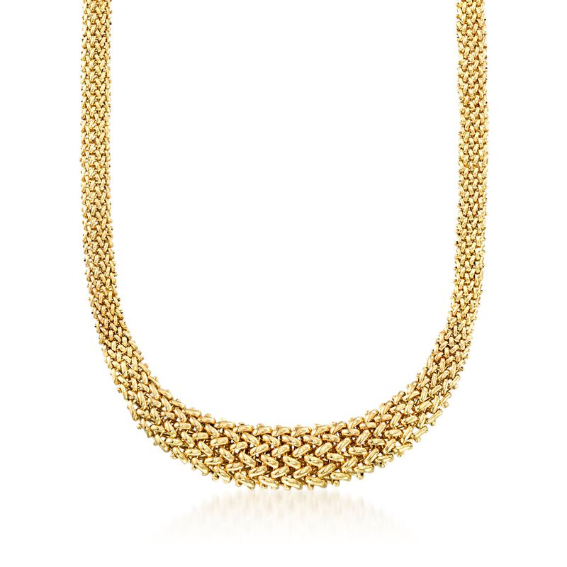 Italian 14kt Yellow Gold Graduated Riso Necklace image number 0