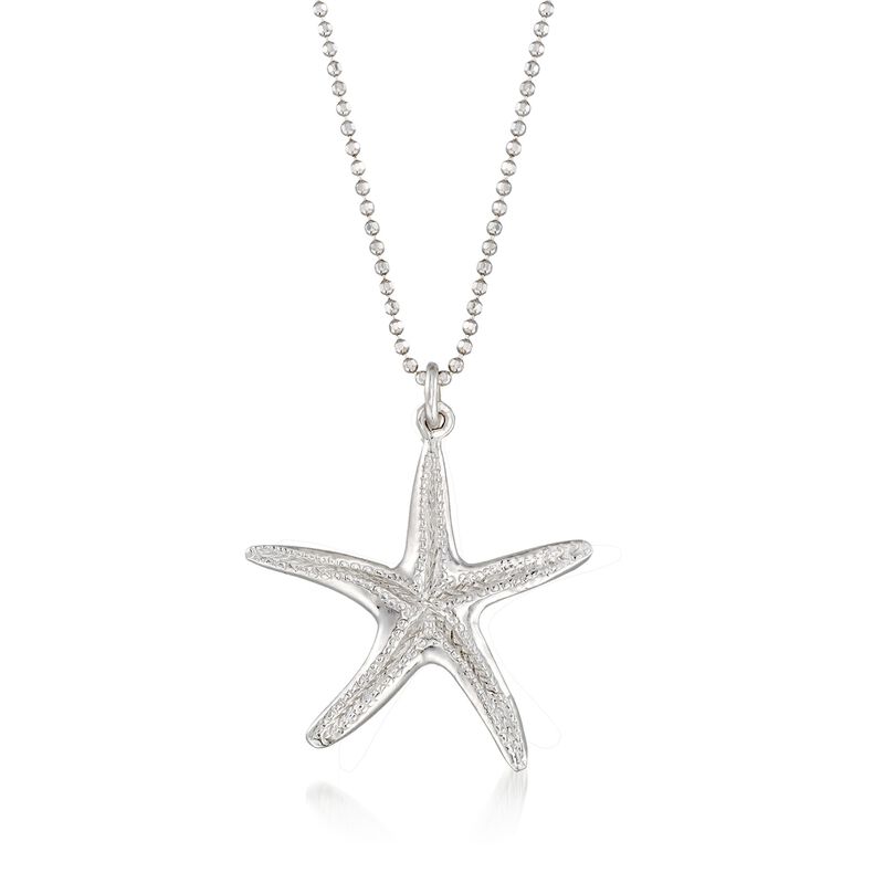 Sterling Silver Starfish Pendant Necklace image number 0