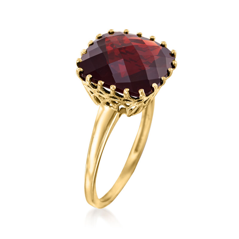 8.00 Carat Square Garnet Ring in 14kt Yellow Gold image number 2
