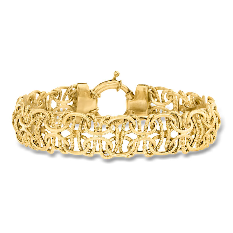 10kt Yellow Gold Interlocking-Link Bracelet image number 0