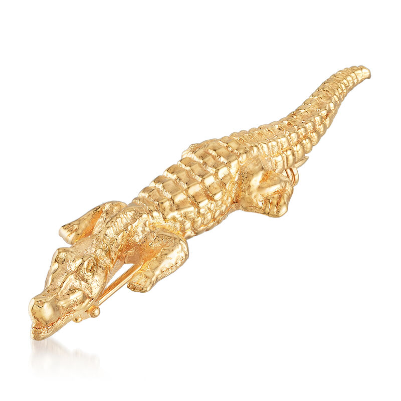 Italian 14kt Yellow Gold Alligator Pin image number 1