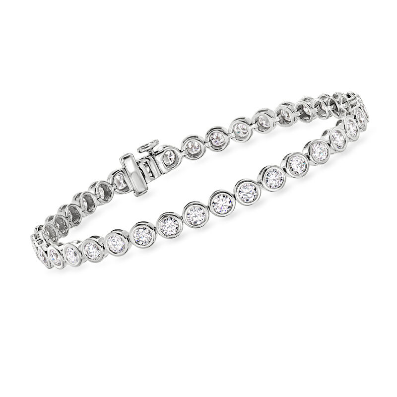 5.00 ct. t.w. Bezel-Set Lab-Grown Diamond Bracelet in Sterling Silver. 7" image number 0