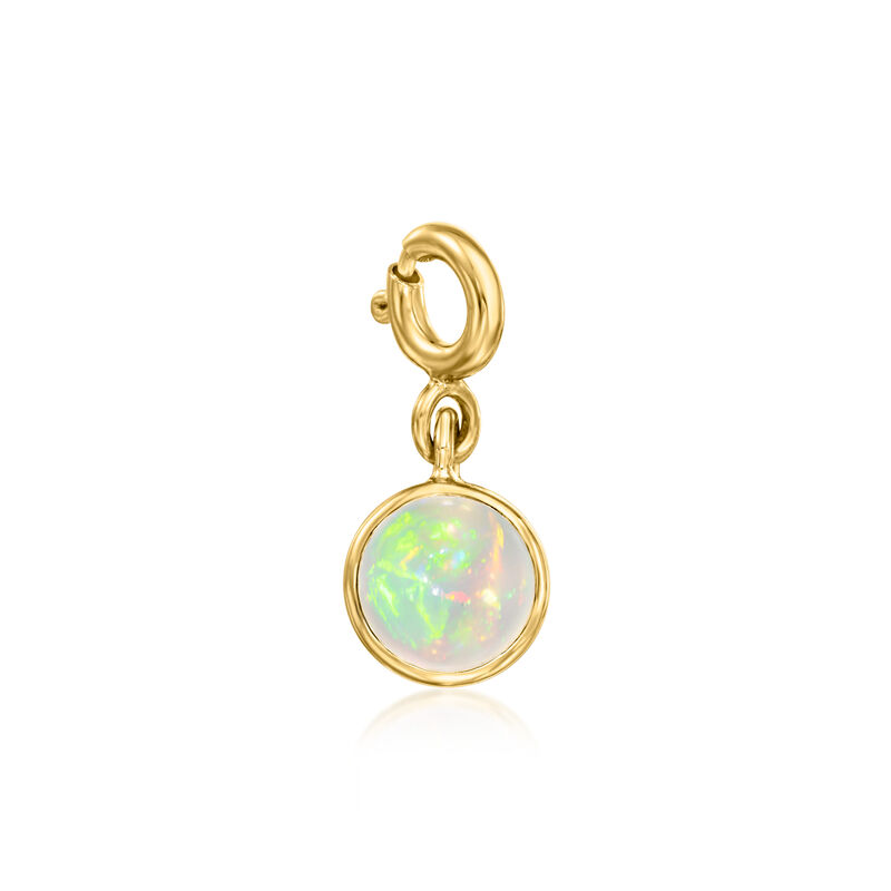 October/Opal - Round Birthstone Charm in 18kt Gold Over Sterling image number 0