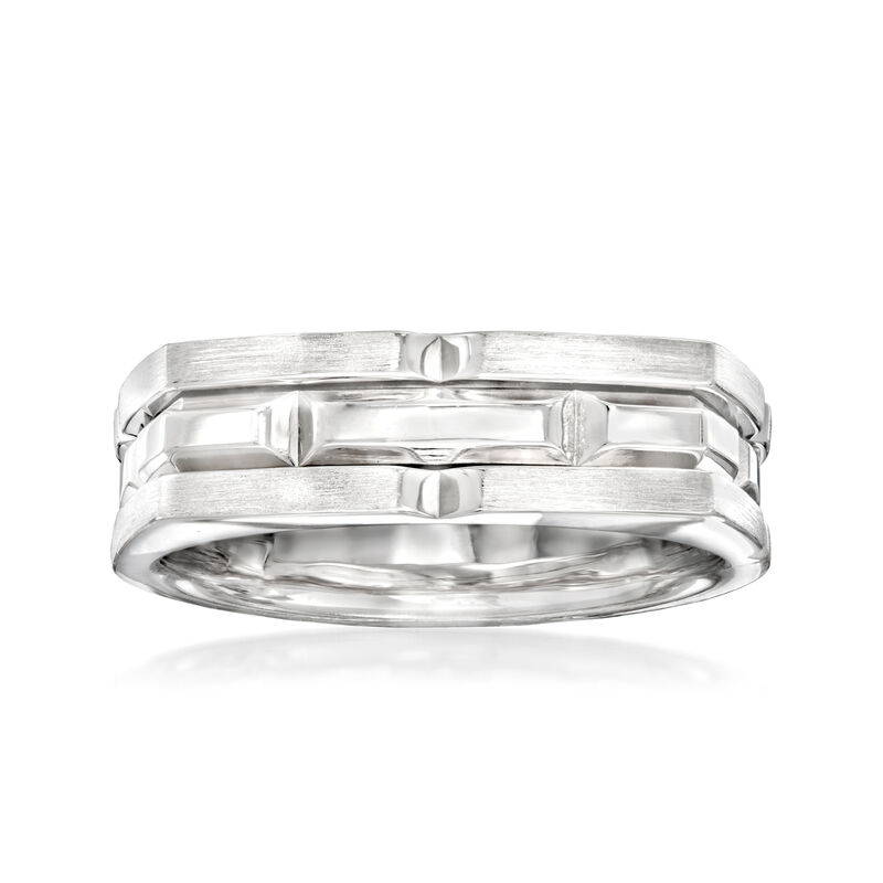 Gabriel Designs Men's Sterling Silver Faceted Ring image number 0