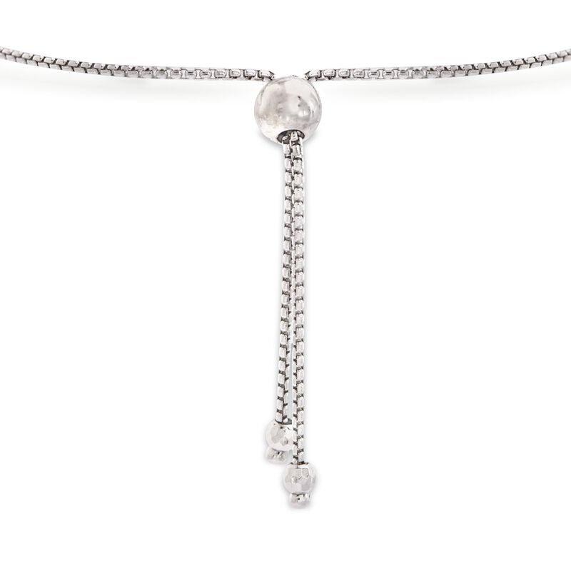 3-8mm Sterling Silver Faceted Bead Bolo Bracelet image number 2