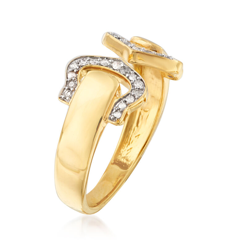 .15 ct. t.w. Diamond Open-Space Double- Buckle Ring in 18kt Gold Over Sterling image number 2