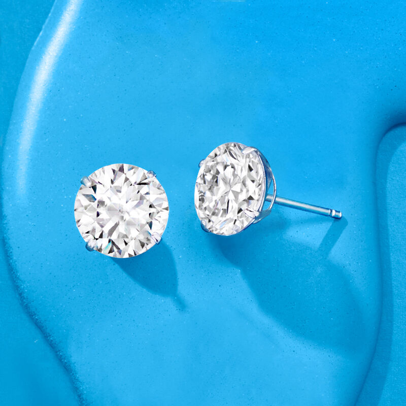 5.00 ct. t.w. CZ Stud Earrings in 14kt White Gold image number 3