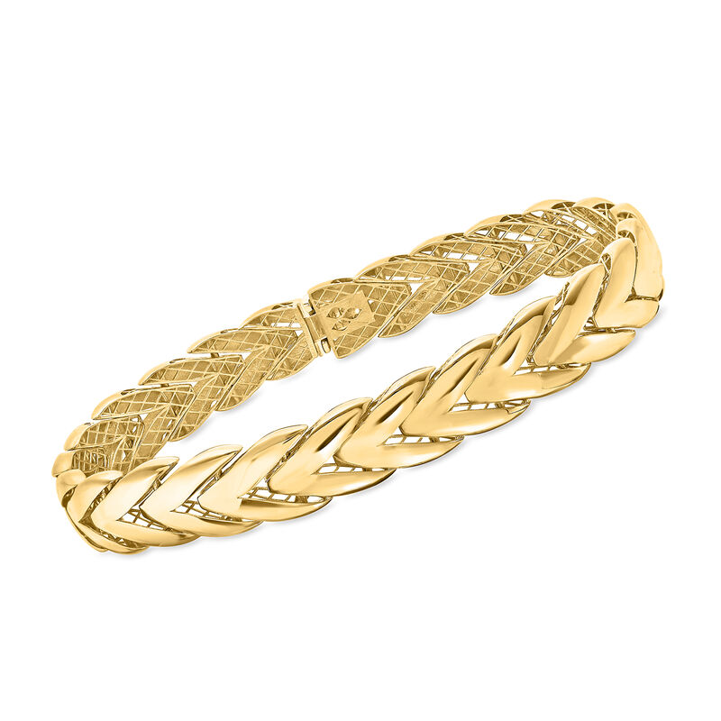 Italian 14kt Yellow Gold Chevron Bracelet. 7.5" image number 0