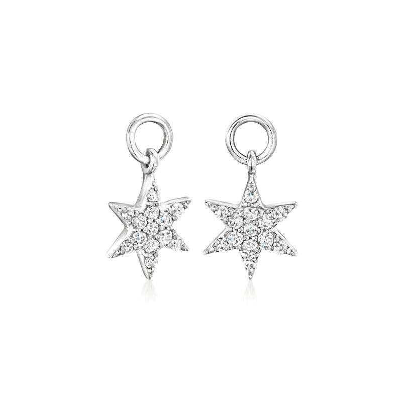 Diamond Star Hoop Charms in Sterling Silver image number 2