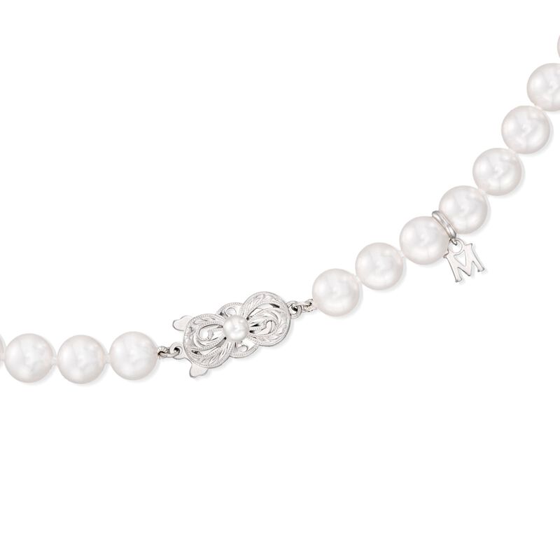 Mikimoto 7-8mm A1 Akoya Pearl Jewelry Set: Earrings, Necklace and Bracelet with 18kt White Gold image number 3