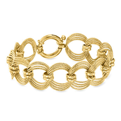 14kt Yellow Gold-Plated Circle-Link Bracelet