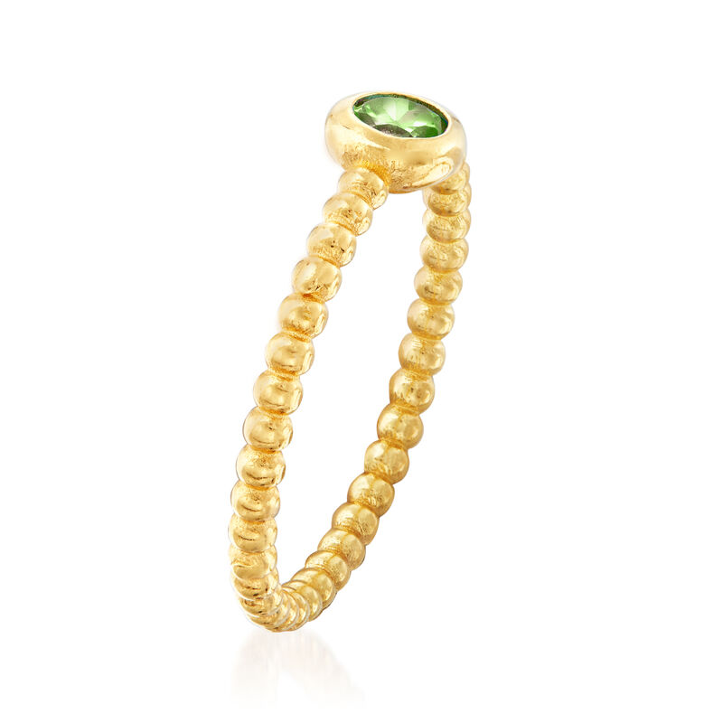 Phillip Gavriel &quot;Popcorn&quot; .20 Carat Peridot Beaded Ring in 14kt Yellow Gold image number 2