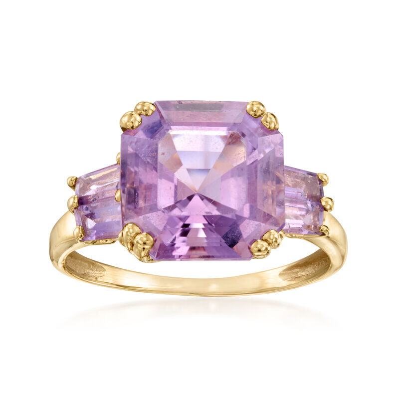 C. 1980 Vintage 4.80 ct. t.w. Amethyst Ring in 14kt Yellow Gold. Size 6.5 image number 0
