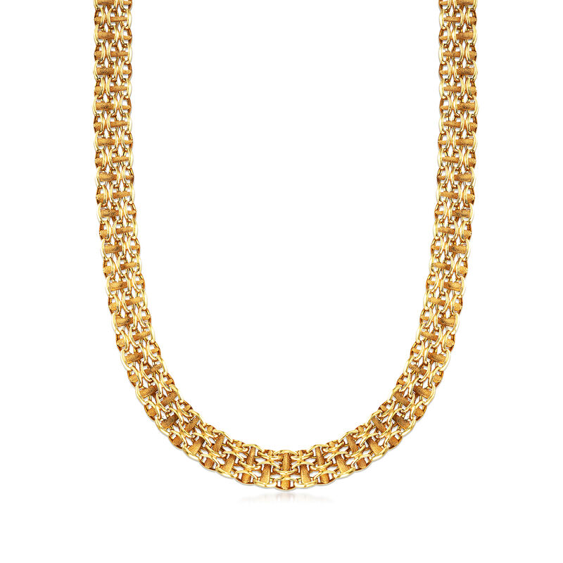 C. 1970 Vintage 14kt Yellow Gold Link-Chain Necklace. 17&quot; image number 1