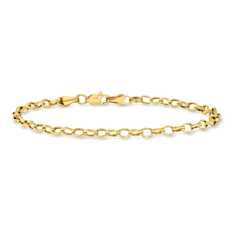 3.2mm 14kt Yellow Gold Cable-Chain Bracelet. 7" image number 0