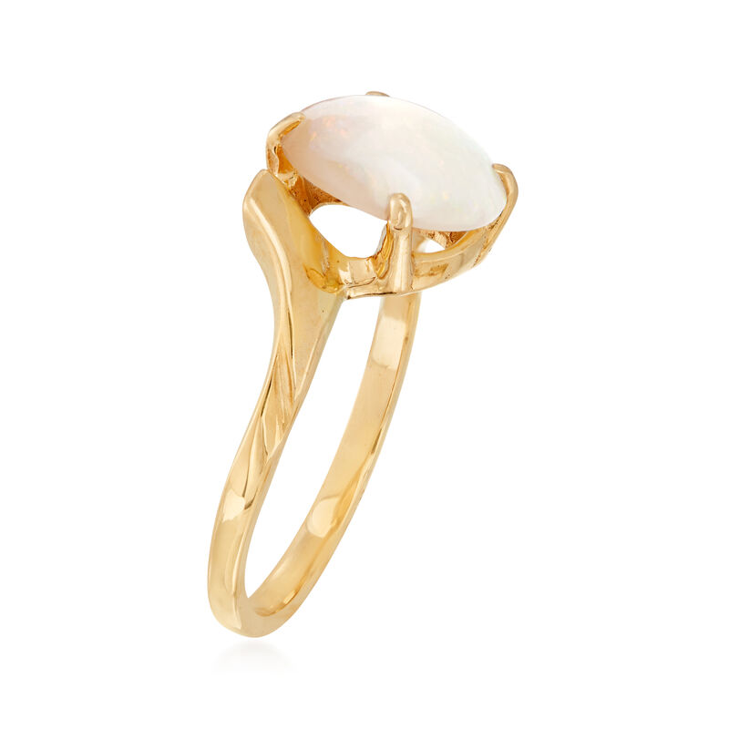C. 1980 Vintage Opal Ring in 14kt Yellow Gold. Size 6 image number 2