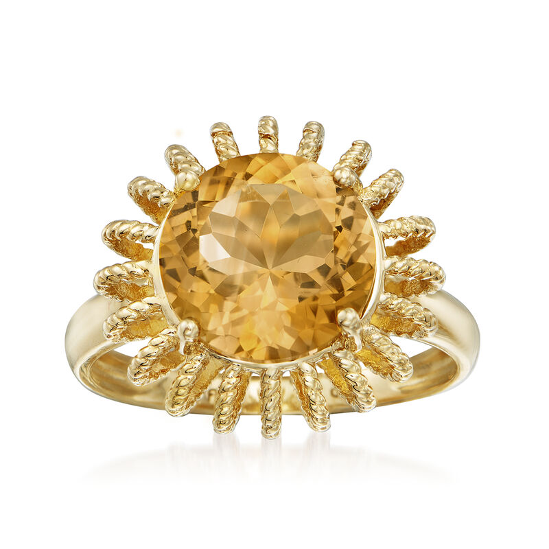 3.30 Carat Citrine Ring in 14kt Yellow Gold image number 0