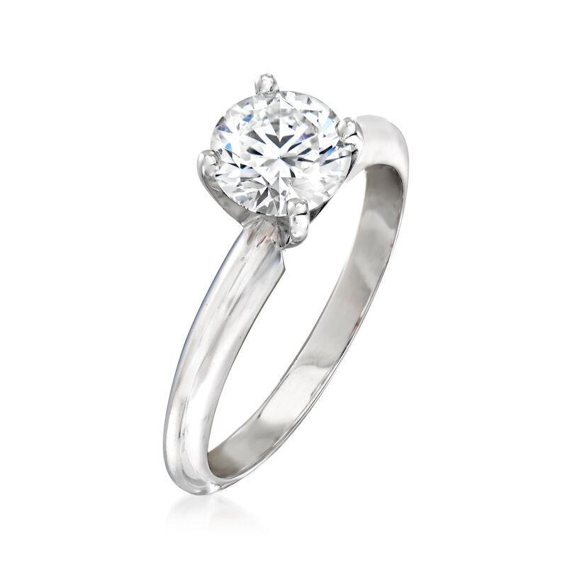.75 Carat Certified Diamond Solitaire Ring in 14kt White Gold. Size 6 image number 2