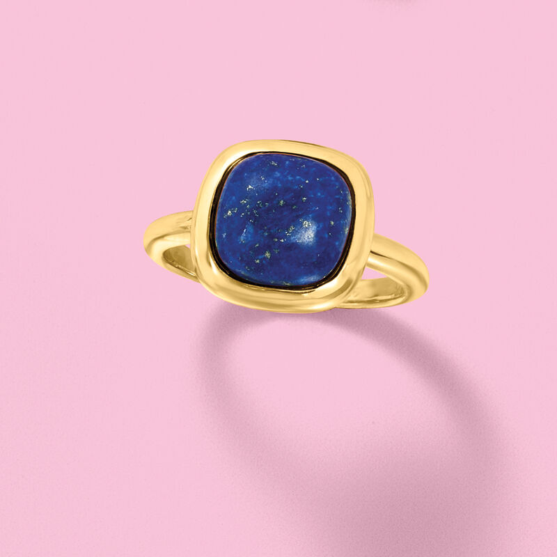 Square Lapis Ring in 18kt Gold Over Sterling image number 3