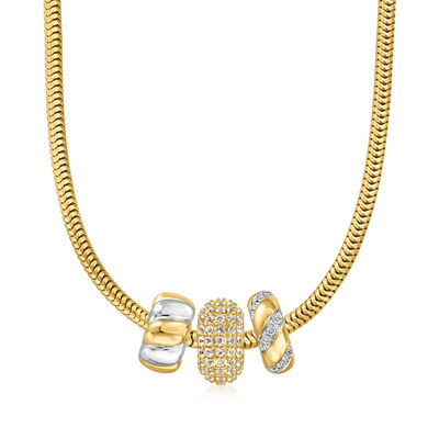 .90 ct. t.w. White Topaz Bead Charm in 18kt Gold Over Sterling