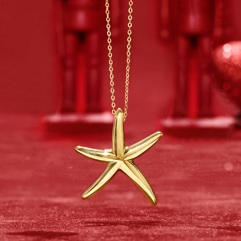 Italian 18kt Yellow Gold Starfish Necklace image number 2